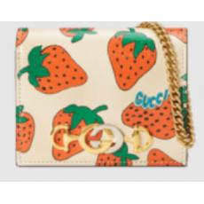 Gucci Zumi SGucci Zumi Strawberry print cardcase wallet